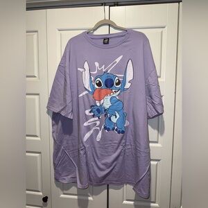 Disney Cakeworthy Women’s Purple Stitch T-Shirt Dress - 4XL